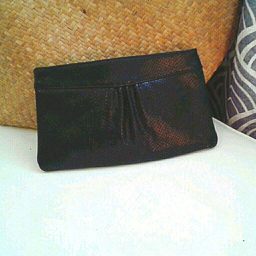 🍌 Banana REPUBLIC Black Clutch bag/purse Leather